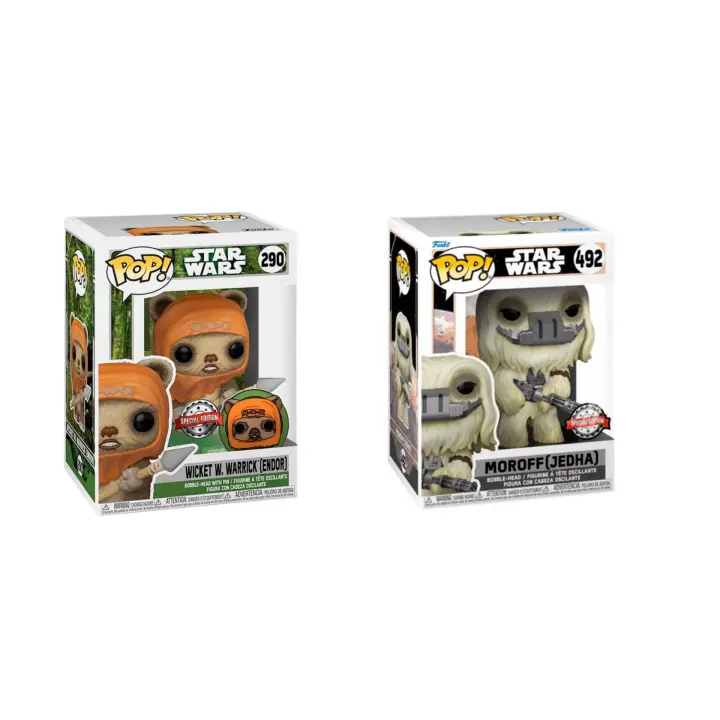 Funko Pop Star Wars Edición Especial de Coleccionista - Wicket W. Warrick y Moroff - 1