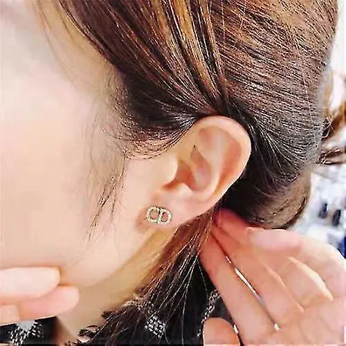 Letter Women Dangler Earrings Party Sliver Girl S925 Gift Jewellery Ear Stud - 1
