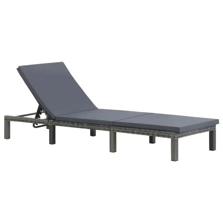 vidaXL Tumbona con cojín ratán sintético Sillas de Exterior Ideal para jardín, playa, piscina, terraza Tumbona Piscina Tumbonas Playa Tumbonas Jardín Exterior - 1