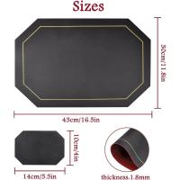 1/4pcs Tapetes De Comedor De Cuero Sintético Resistente Al Agua Aceite Calor Anti-Quemaduras Para Mesa De Cocina Restaurante Oficina Tamaño 43x30CM Colores Negro Azul Verde Marrón - details 4