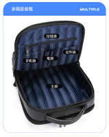 Mochila de cuero genuino para hombre, mochila de negocios para computadora, mochila de viaje de ocio de gran capacidad para estudiantes universitarios, estudiantes de secundaria y preparatoria. - details 14