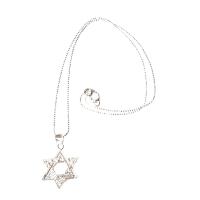 COLLAR PLATA DE LEY ESTRELLA DE DAVID Grabada 2 Cm - details 1