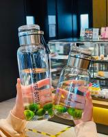 Botella De Agua De Vidrio Grande 1L Portátil Y Antigrado Para Exteriores Con Infusor De Té Translúcida Para Adultos - details 13