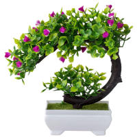 Planta Artificial De Bonsái En Vaso Flores Falsas Ornamento De Mesa Material Plástico Estilo De Planta Bonsái - details 1