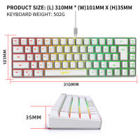 Teclado De Juego Ergonómico Mini 60% Con Retroiluminación RGB Teclado Membránico Compacto Para Windows PC Laptop Tableta - details 3
