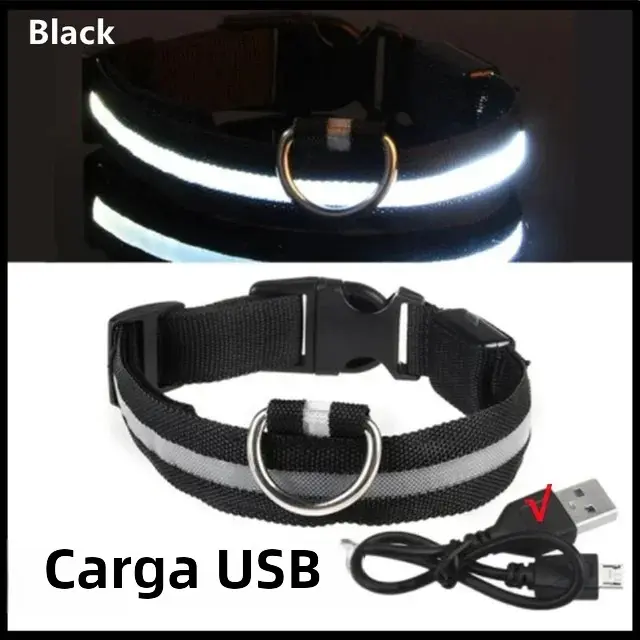 Collar LED Para Perros Ajustable Y Recargable Luminoso Para Noche Anti-Pérdida Correa De Luz Para Pequeños Perros Productos Para Mascotas - 1