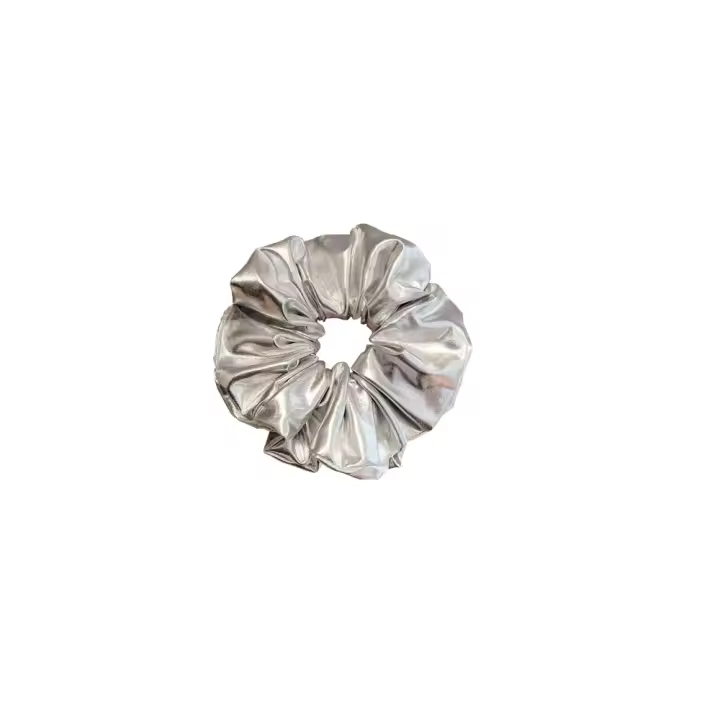 Cinturones De Pelo Oversized De Seda Para Mujer Plata Coreana Elásticos De Chiffon Scrunchies Accesorio De Cabello Y2K - 1