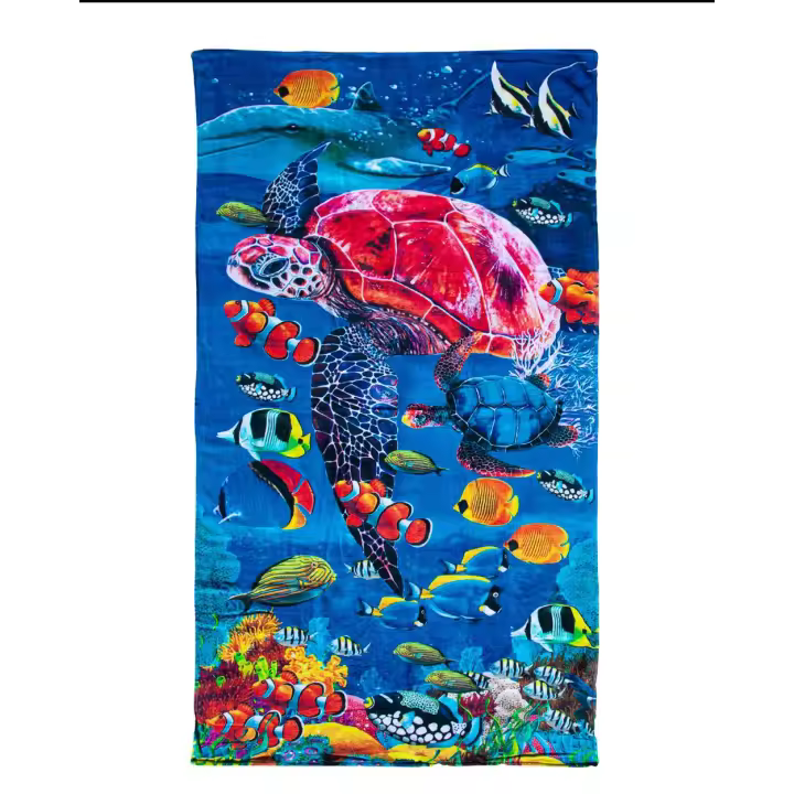TOALLA ESTAMPADA TORTUGA ACUARIO - 1