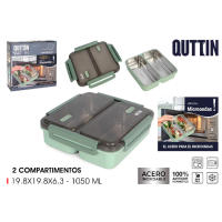 FIAMBRERA TUPPER QUTTIN de plástico y acero inoxidable con 2 compartimentos apta para microondas de 1050ml - details 5
