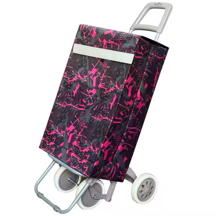 Carro Carrito de Compra Plegable Ligero 90x30x39cm , Resistente, Plegable, con 4 Ruedas Resistentes, para la Compra de Alimentos, Capacidad de Carga 40 Litros - 1