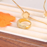 Anillo De Moda Lokaer 316L Acero Inoxidable Pave Cubic Zirconia Para Mujer Platinado Dorado Joyería Para El Dedo Regalo R23102 - details 4