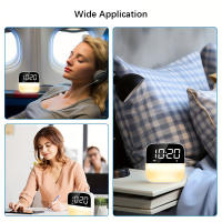 Reloj De Alarma Con Luz De Mesa Para Cama Luces Nocturnas Toque Lámpara De Escritorio Sonidos Naturales 3 Luzes Diminuibles Para Dormitorio - details 2