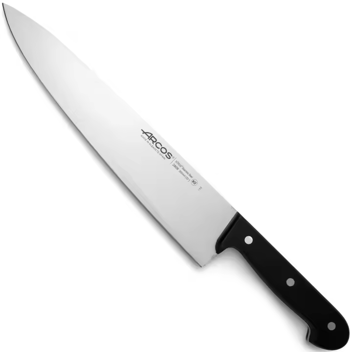 ARCOS Universal - Cuchillo Cocinero (300 mm) - Hoja de Acero Inoxidable Nitrum® - Mango Negro de Polioximetileno (POM) - 1