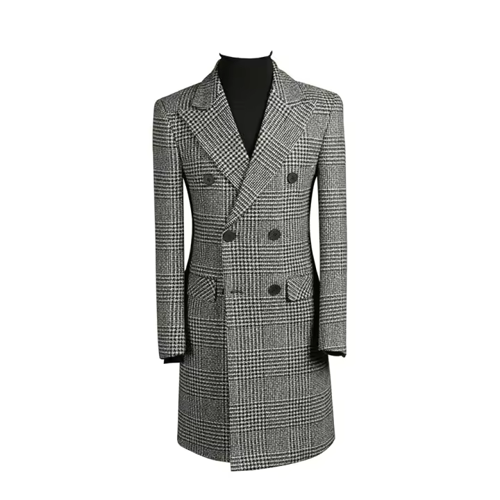 Chaleco Houndstooth Para Hombre Doble Filo Con Botones Traje Formal De Boda Tuxedos De Negocios Conjunto De Vestido Para Bodas Y Promesas - 1