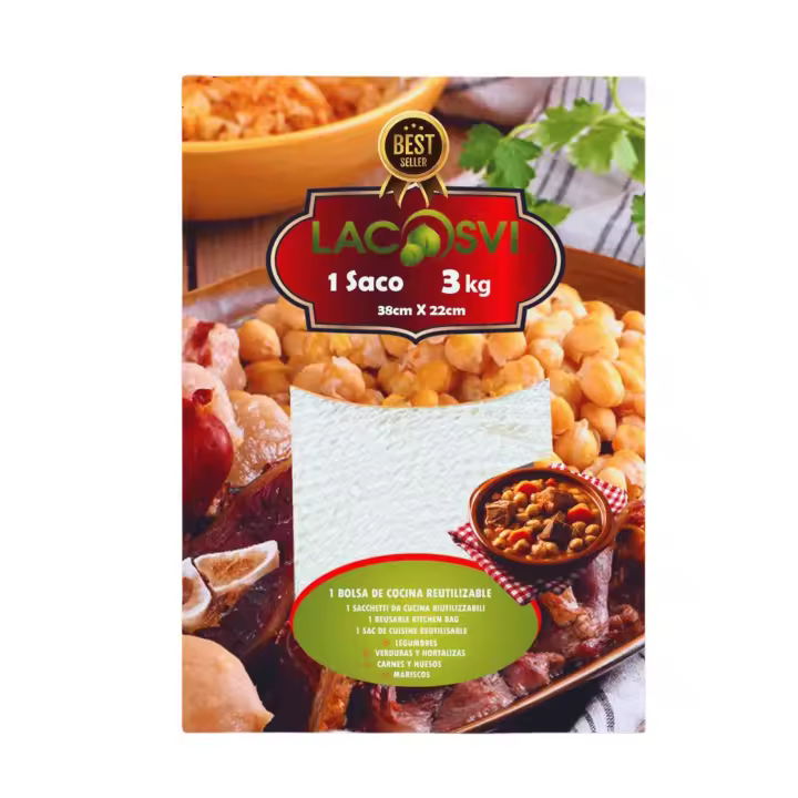 Bolsa Para Cocinar Alimentos Bolsa Reutilizable De 3Kg Malla Para Cocer Garbanzos Cocido Madrileño Red Para Carne Legumbres Caldo De Verduras Bolsa Para Cocinar Al Vapor Mejillones Y Mariscos     Lacosvi - 1