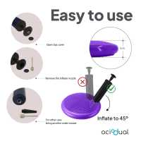 Ociodual Cojín Hinchable Violeta Disco con Bomba Goma para Fitness Yoga Pilates Coordinación Rehabilitación Equilibrio - details 7