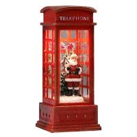 Decoraciones De Navidad Para Escritorio Teléfono Booth Iluminado Con Luces De Viento Y Cristal Regalos De Figuras Y Miniaturas Modernas - details 6