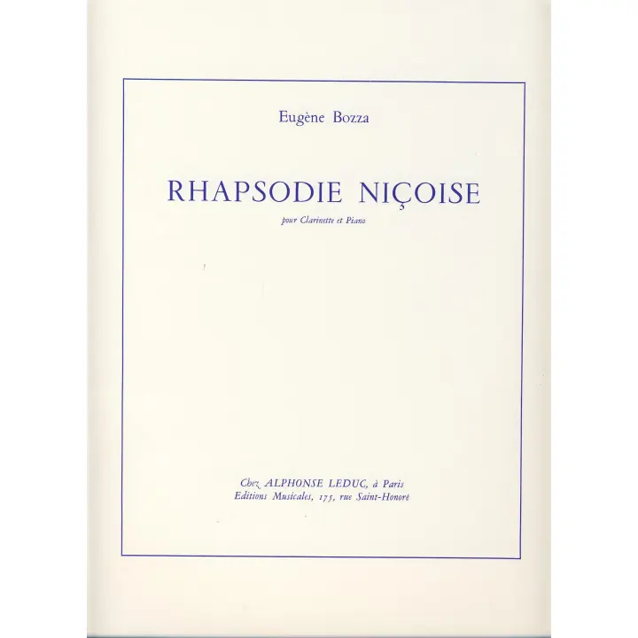 BOZZA E.-Rapsodie Nicoise para Clarinete y Piano - 1