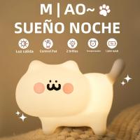 Luz Nocturna De Gato De Silicona Lindo Dimmer Recargable Para Decoración De Habitación De Niños Luz Táctil Sin Cable Para Dormitorio Infantil - details 14