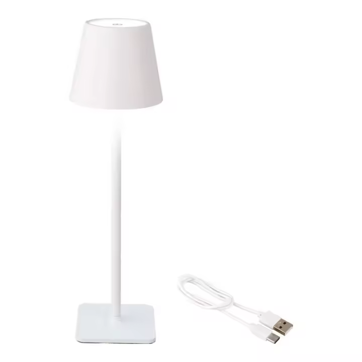 EDM Lámpara LED de mesa blanca recargable 37cm para exterior e interior - 90781  Iluminación - 1