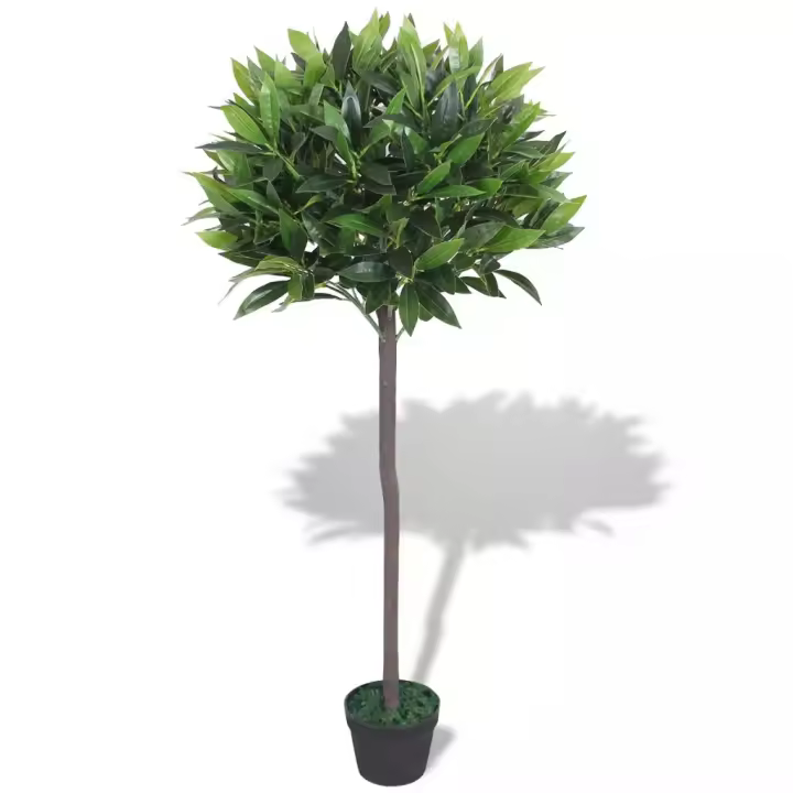 vidaXL Árbol de laurel artificial con macetero 125 cm verde - 1