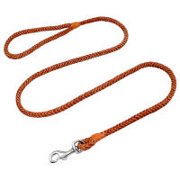 Correa De Cuero Ganchada Para Perros Pequeños Y Medianos Tejida En Nudo Color Marrón 4 Pies Para Caminar Y Jóvenes Gatos - details 4
