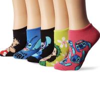 5pcs Juego De Calcetines Cortos De Algodón Transpirable Y Absorbente De Sudor Con Diseño De Lilo & Stitch Y Lilo Pelekai Para Verano - details 0