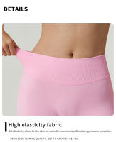 Shorts De Yoga Sin Costuras 4.5" Scrunch Bum Bandas Altas De Ribbed Algodón Para Gimnasio Shorts De Ciclismo De Alta Estirabilidad - details 2