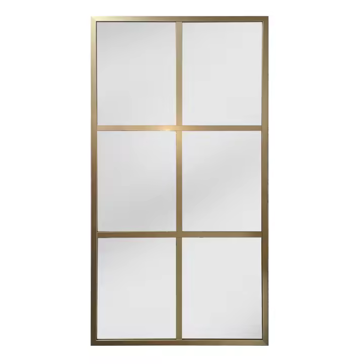 Espejo de Pared Industrial de Aluminio Oro, THEROSE, 120 x 60 cm - 1