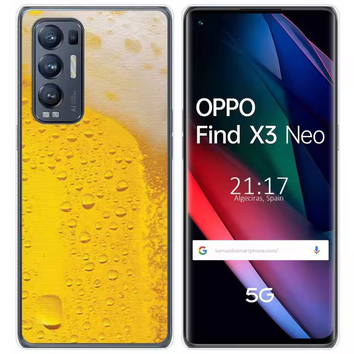 Tumundosmartphone Funda Gel Tpu para Oppo Find X3 Neo 5G diseño Cerveza Dibujos - 1