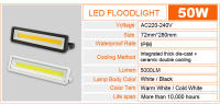 Fresnel De Inundación LED 50W 220V IP65 Impermeable Luz De Escenario Para Jardín Exterior Iluminación De Paisaje Con Reflector - details 0