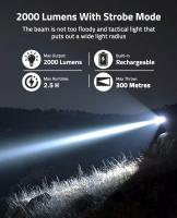RichFire Flashlight Táctica 2000 Lumens Compatible Con M-Rail Con Interruptor De Presión Remoto Luz De Arma Recargable Para Caza Impermeable - details 1