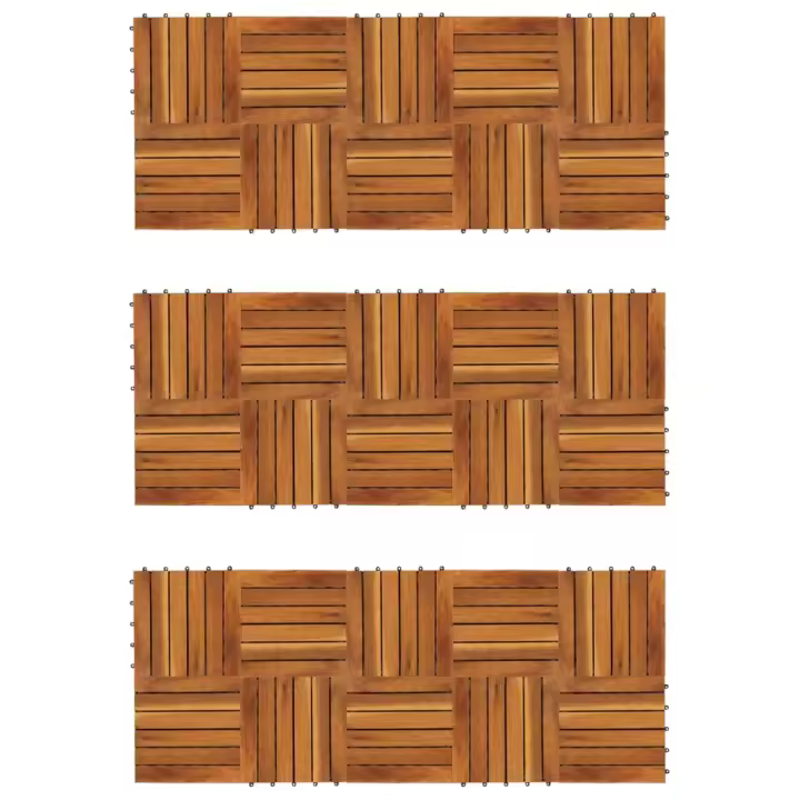 vidaXL 30x Baldosas Suelo Terraza Patrón Vertical Madera Acacia Losetas Patio Color Gris,  Marrón, y mas - 1