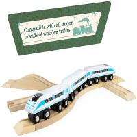 Accesorios De Pista De Tren De Madera Compatible Con Todas Las Marcas De Trenes Pista De Ferrocarril De Madera Para Juegos Educativos Para Niños Aged 4-6 - details 4
