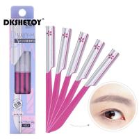 Kit De 5 Piezas De Afeitadora Para Cejas Cortadora De Pelo Facial Epilador De Cejas Herramientas De Maquillaje ABS Acero Inoxidable - details 4