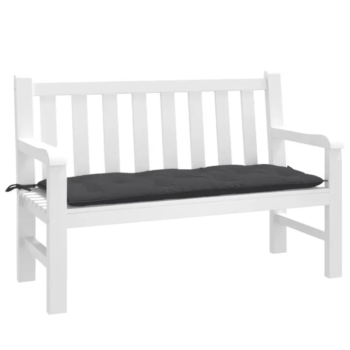 vidaXL Cojín para banco jardín tela gris antracita melange 120x50x7 cm - 1