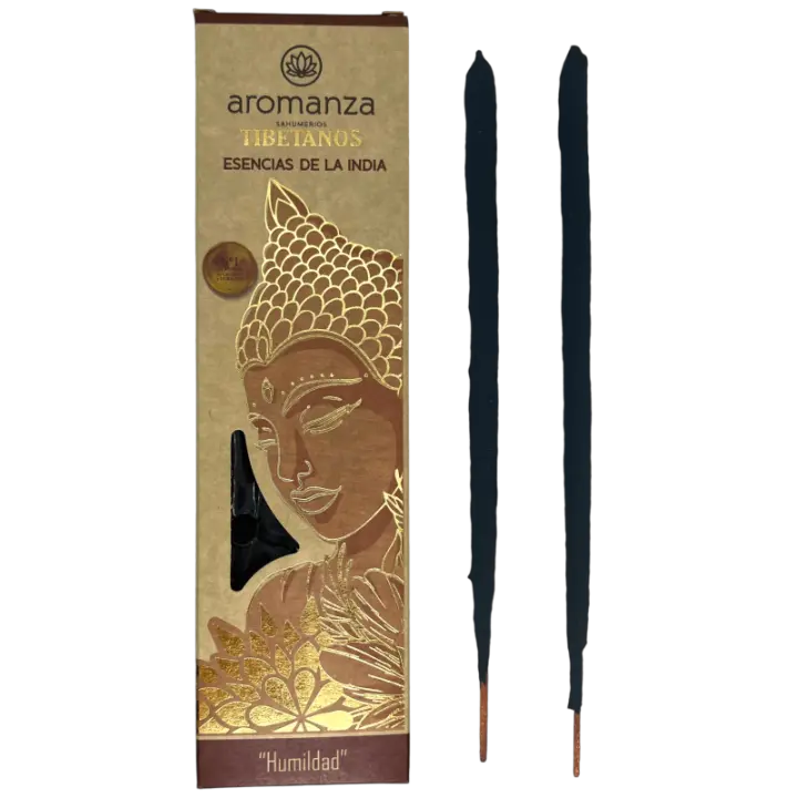 Incienso Tibetano Esencia de la India Humildad Inciensos Aromanza Argentina - Sahumerio artesanal 8 varillas extra gruesas - 1