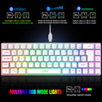 Teclado De Juego Con Iluminación RGB De 69 Teclas Diseño Compacto De 68% Teclado Conectado Por Cable Estándar Para Oficinistas Y Jugadores - details 16