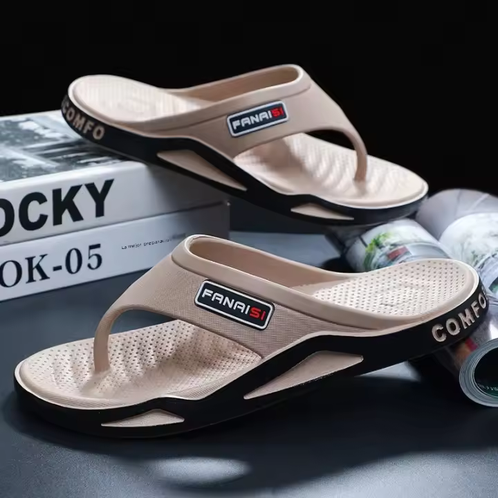 Zapatillas De Verano Para Hombres Estilo Hong Kong Cómodas Y Modernas Sandalias De Playa Con Dedos Descubiertos Para Uso Exterior Parejas - 1