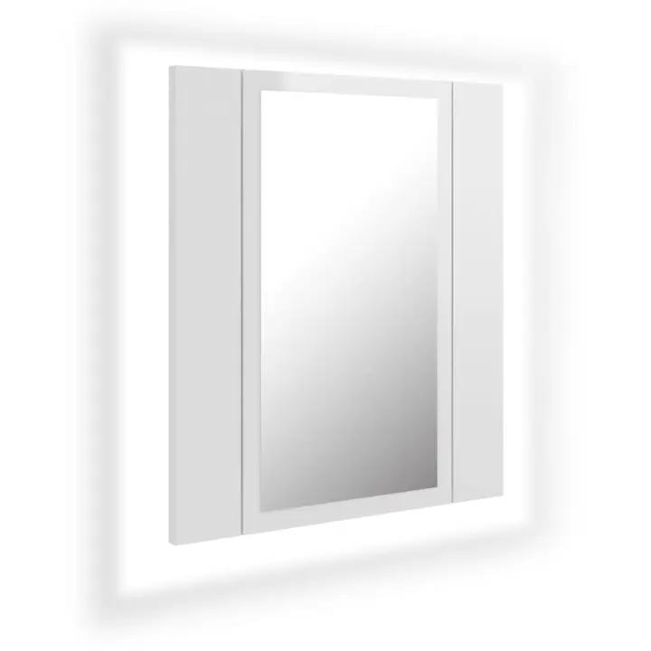 Espejo de baño LED acrílico Blanco Brillo 40x12x45 cm - 1