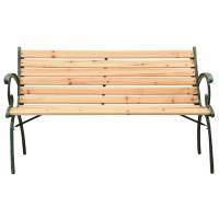 vidaXL Banco de jardín hierro fundido y madera maciza de abeto 116 cm - details 1