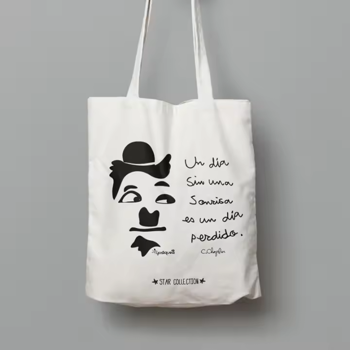 YOSIQUESE Bolsa de Tela Star Collection | Modelo: 'Chaplin' | Productos y regalos solidarios hechos por personas con discapacidad - 1
