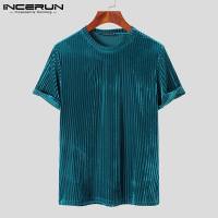 Camiseta Estilo Casual Para Hombres INCERUN Tees De Moda Con Cordón Cuello Redondo Estirable Tallas S-3XL Para Fiestas Y Mostrados - details 13