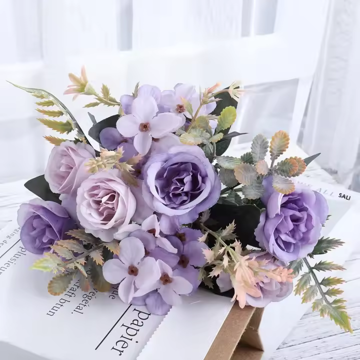 Ramo De Flores Artificiales De Seda Para Boda Navidad Artesanía Coronel De Hojas Decoración De Hogar Accesorios Para Novia Peonía Hidranegra Para Scrapbooking - 1