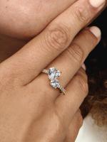 Pandora - Anillo brilliant De Doble Corazón-Baño de Oro de 14K - details 0