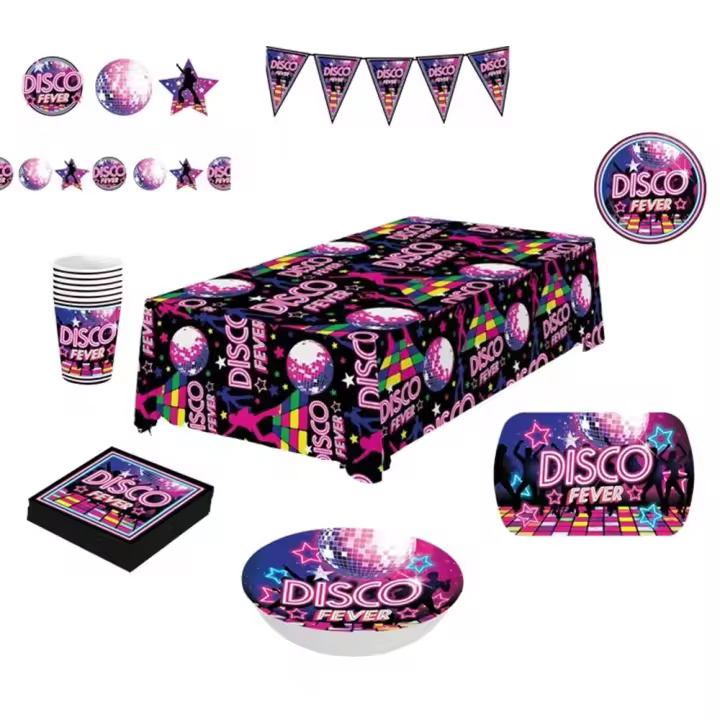 Guirca Pack Vajilla Fiesta Disco 8 Accesorios - 1