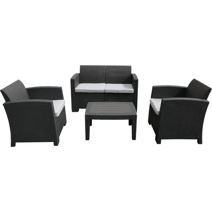 Chillvert CONJ.SIENA RESINA 3 SOFAS+MESA KCH403 - Conjunto de Sofás de Resina para Jardín - 1