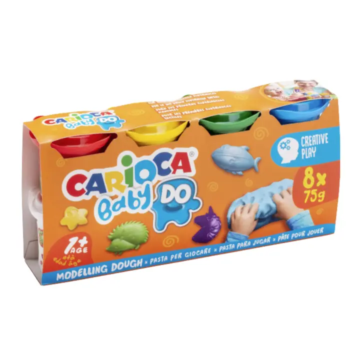 Carioca -  Pasta Modelar BABY DO 8 Uds - Super Ligera y Maleable, Colores Brillantes - 1