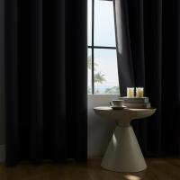 Cortina De Negocios 1Pc Color Sólido Negro Bloqueo De Luz Para Dormitorio Cocina Sala De Estar Decoración De Habitaciones - details 18
