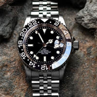Reloj Mecánico Automático Tandorio NH34 40mm GMT Acero Inoxidable Para Hombres Con Bisel De Cerámica Y Cristal De Zafiro Resistente Al Agua - details 5
